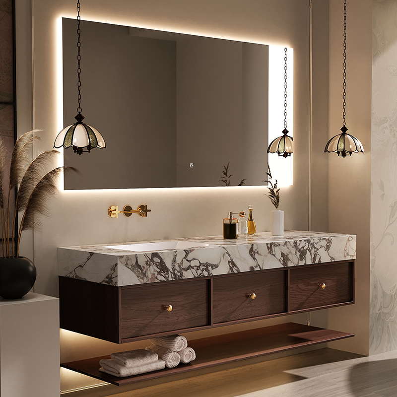 Luxury Skincare Design - Lemari kamar mandi vintage profesional, meja