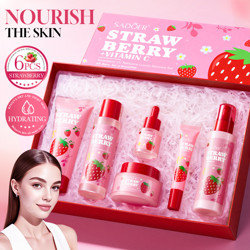 Strawberry VC Brightening Luxu - Luxury Skincare Set For Women ulasan dan harga